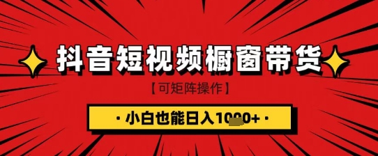 抖音短视频食品橱窗带货，小白轻松上手日入1k+【揭秘】-朽念云创