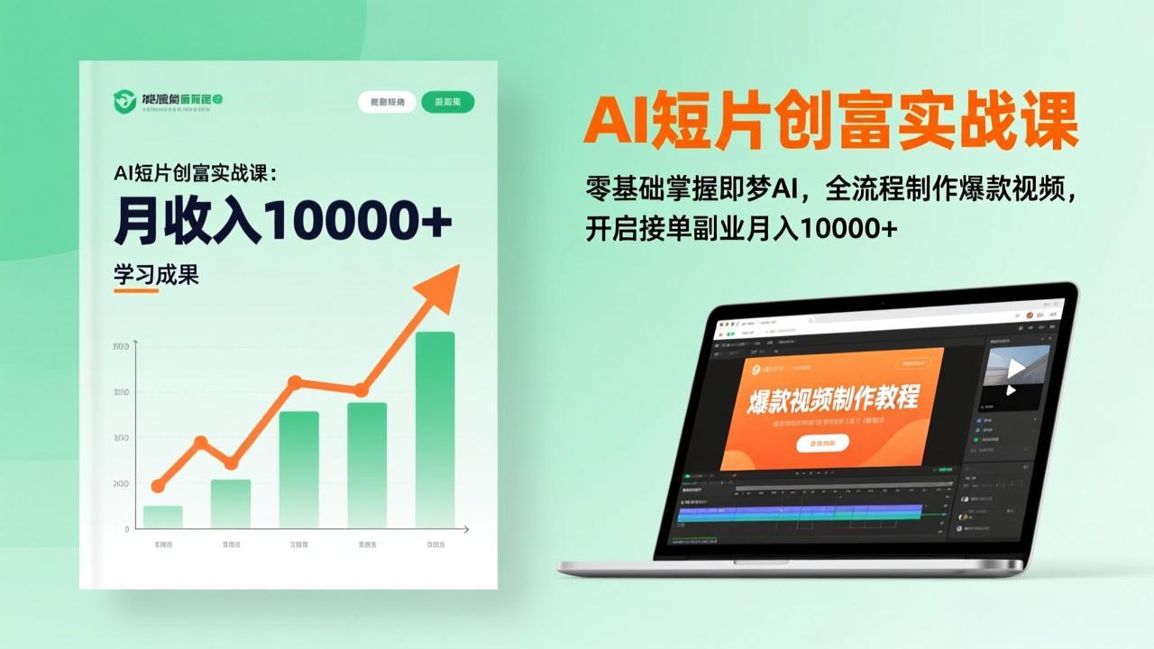AI短片创富实战课：零基础掌握即梦AI，全流程制作爆款视频，开启接单副业月入10000+(更新-朽念云创