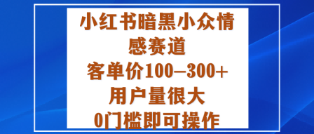 小红书暗黑小众情感赛道，客单价100-300+用户量很大，0门槛即可操作-朽念云创