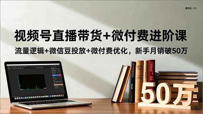 视频号直播带货+微付费进阶课：流量逻辑+微信豆投放+微付费优化，新手月销破50万-朽念云创
