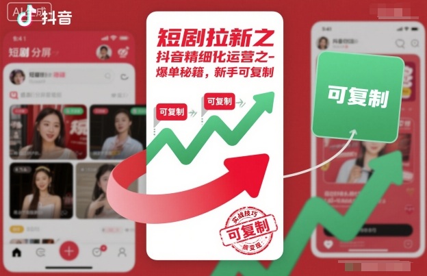短剧拉新之抖音精细化运营之爆单秘籍，新手可复制-朽念云创