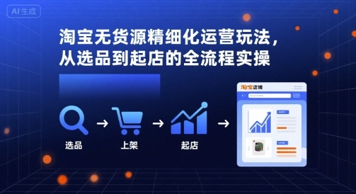 淘宝无货源精细化运营玩法，从选品到起店的全流程实操-朽念云创