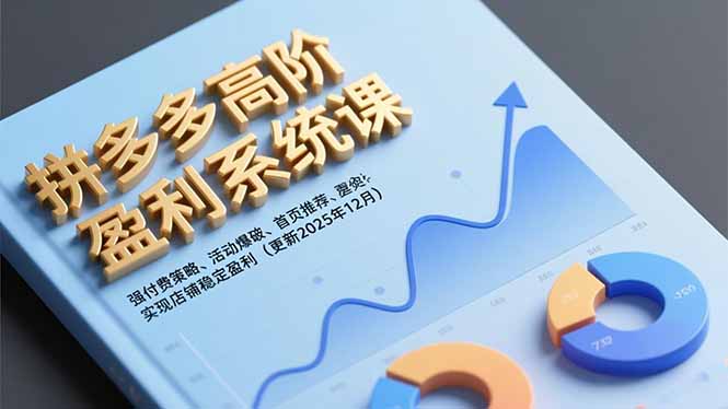 拼多多高阶盈利系统课,强付费策略、活动爆破、首页推荐,实现店铺稳定盈利(更新12月-朽念云创