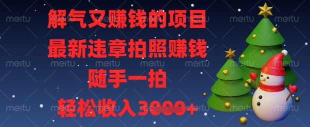 解气又挣钱的项目，最新违章拍照挣钱，随手一拍，轻松收入数张【揭秘】-朽念云创