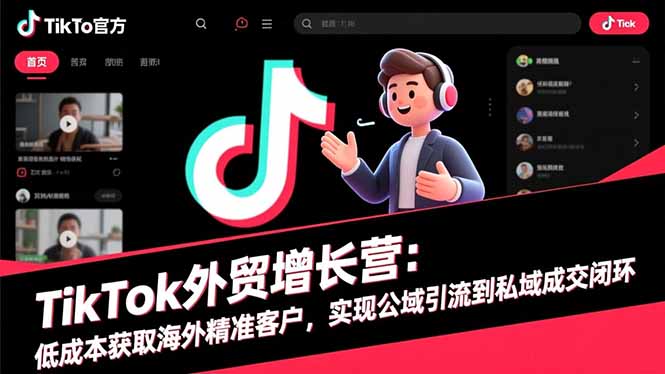 TikTok外贸增长营：低成本获取海外精准客户，实现公域引流到私域成交闭环-朽念云创