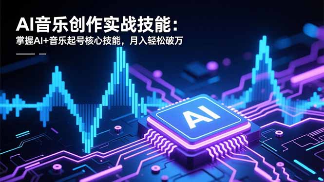 AI音乐创作实战技能:掌握AI+音乐起号核心技能,月入轻松破万-朽念云创