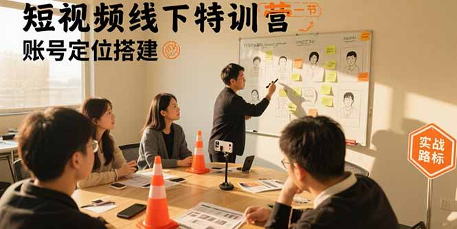 短视频线下特训营:账号定位搭建/口播号拍摄剪辑/直播间流量入口/变现实战-朽念云创