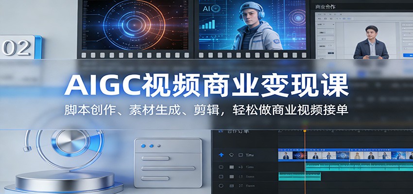 AIGC视频商业变现课：脚本创作、素材生成、剪辑，轻松做商业视频接单-朽念云创