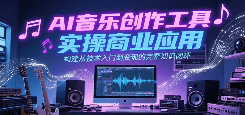 AI音乐创作工具实操商业应用，构建从技术入门到变现的完整知识闭环-朽念云创