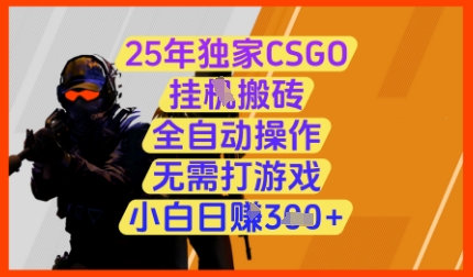 25年独家CSGO挂G搬砖,全自动操作,无需打游戏,小白日入3张+【揭秘】-朽念云创