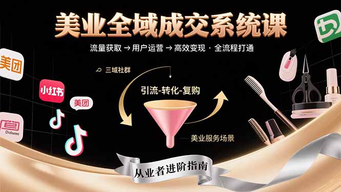美业全域成交系统课程：帮助美业从业者打通从流量获取到高效变现全流程-朽念云创