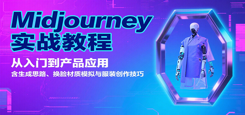 Midjourney实战教程：从入门到产品应用，含生成思路、换脸材质模拟与服装创作技巧-朽念云创