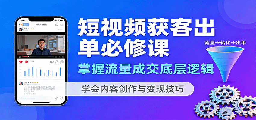 短视频获客出单必修课：掌握流量成交底层逻辑，学会内容创作与变现技巧-朽念云创