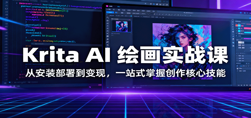 Krita AI 绘画实战课：从安装部署到变现，一站式掌握创作核心技能-朽念云创