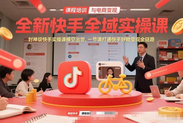 全新快手全域实操课，封神级快手实操课横空出世，一节课打通快手好物变现全链路-朽念云创