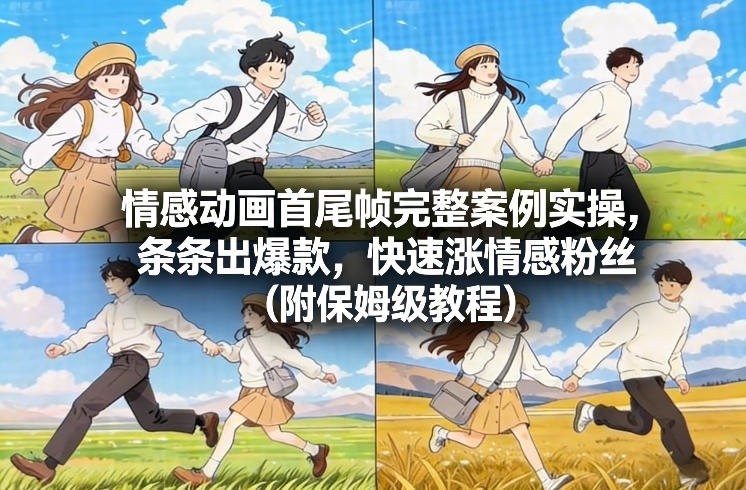情感动画首尾帧完整案例实操，条条出爆款，快速涨情感粉丝(附保姆级教程)-朽念云创