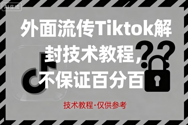 外面流传Tiktok解封技术教程，不保证百分百，具体自测-朽念云创