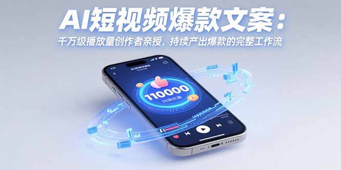 AI短视频爆款文案:千万级播放量创作者亲授,持续产出爆款的完整工作流-朽念云创