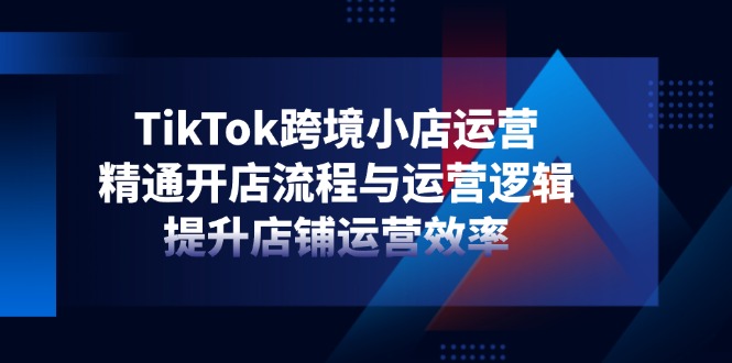 TikTok跨境小店运营，精通开店流程与运营逻辑，提升店铺运营效率-朽念云创