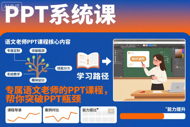 PPT系统课，专属语文老师的PPT课程，帮你突破PPT瓶颈-朽念云创