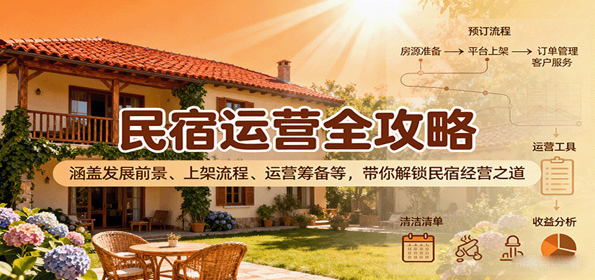 民宿运营全攻略：涵盖发展前景、上架流程、运营筹备等，带你解锁民宿经营之道-朽念云创