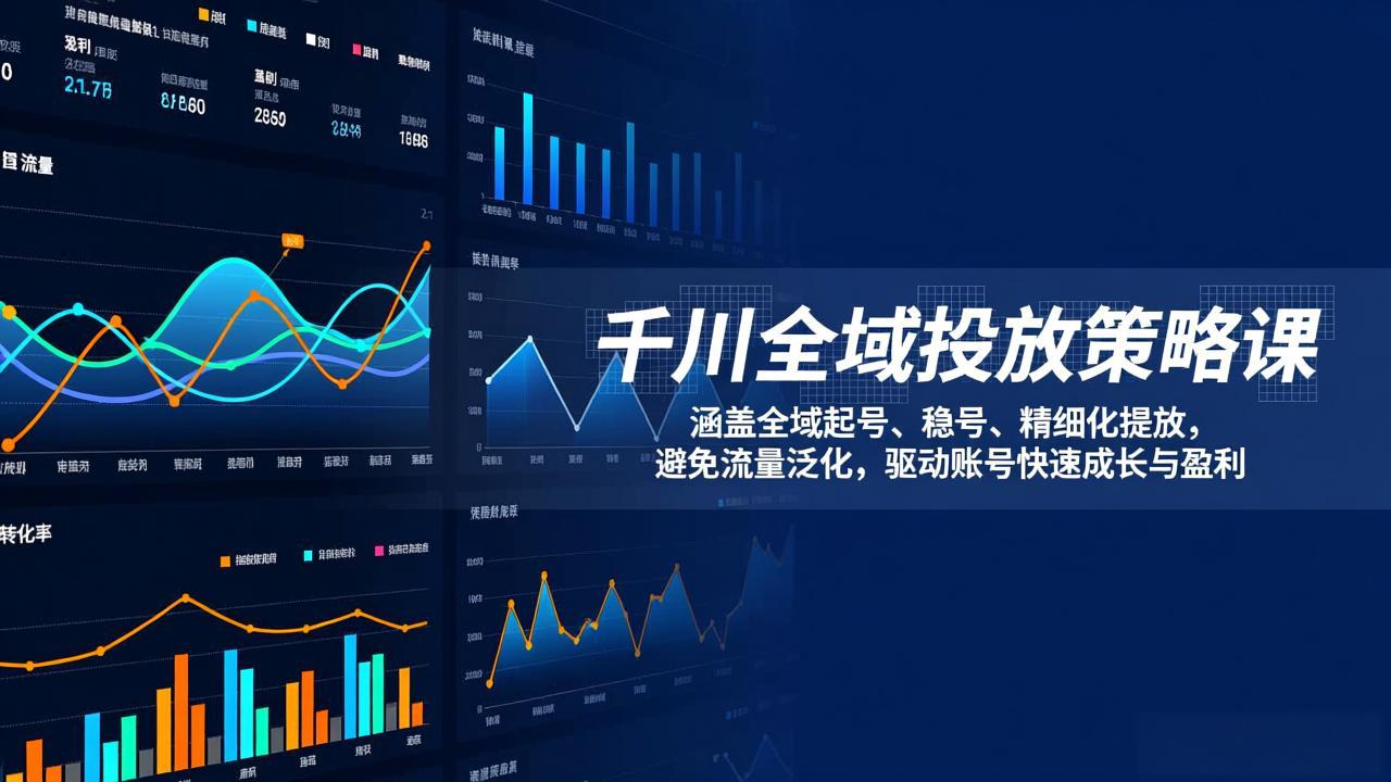 千川全域投放策略课：涵盖全域起号、稳号、精细化投放，避免流量泛化，驱动账号快速成长与盈利-朽念云创