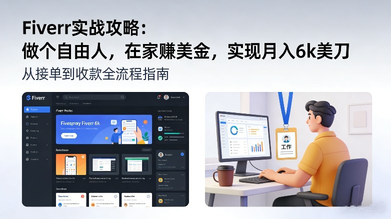 Fiverr实战攻略，做个自由人，在家賺美金，实现月入6k美刀-朽念云创