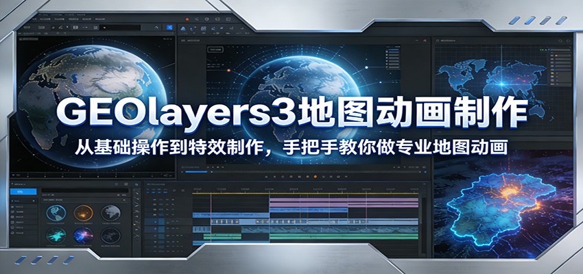 GEOlayers3地图动画制作：从基础操作到特效制作，手把手教你做专业地图动画-朽念云创