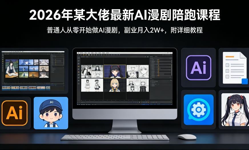 26年某大佬最新Ai漫剧陪跑课程，普通人从零开始做AI漫剧，副业月入2W+-朽念云创
