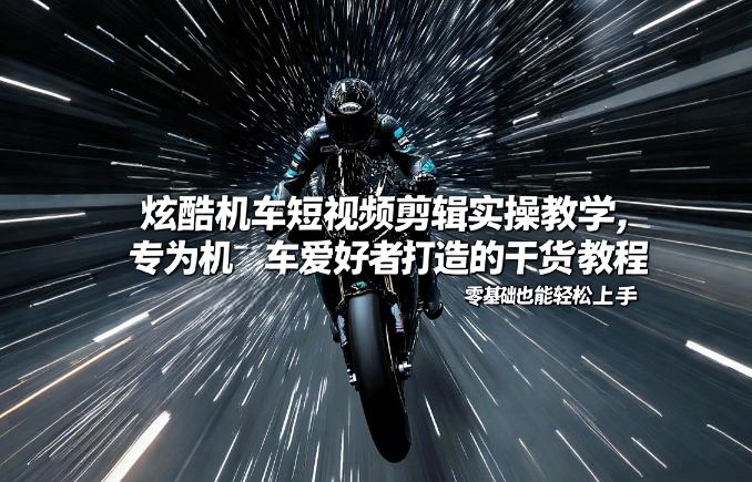 炫酷机车短视频剪辑实操教学，专为机车爱好者打造的干货教程，零基础也能轻松上手-朽念云创