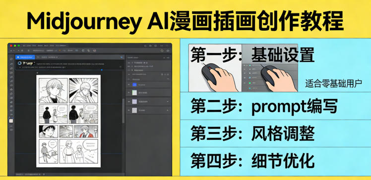 利用Midjourney AI人工智能轻松创作漫画插画教程，零基础创作完整漫画插画-朽念云创