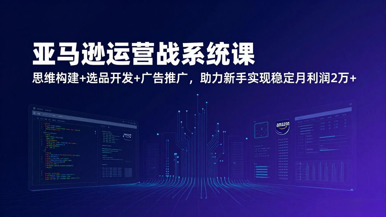亚马逊运营实战系统课，思维构建+选品开发+广告推广，助力新手实现稳定月利润2万+(更新-朽念云创