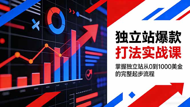 独立站爆款打法实战课，掌握独立站从0到1000美金的完整起步流程-朽念云创