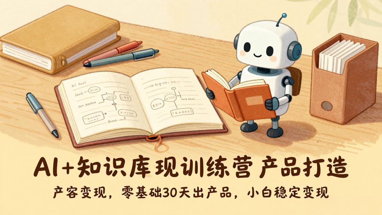AI+知识库变现训练营，产品打造、内容创作、全平台变现，零基础30天出产品，小白稳定变现-朽念云创