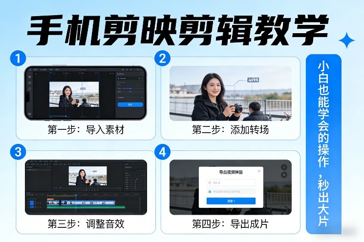 手机剪映剪辑教学，小白也能学会的操作，秒出大片-朽念云创
