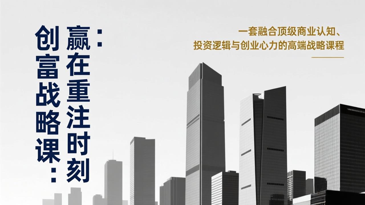 《创富战略课：赢在重注时刻》一套融合顶级商业认知、投资逻辑与创业心力的高端战略课程-朽念云创