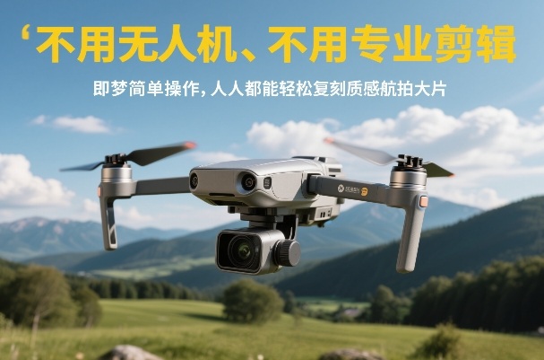 不用无人机、不用专业剪辑，即梦简单操作，人人都能轻松复刻质感航拍大片-朽念云创
