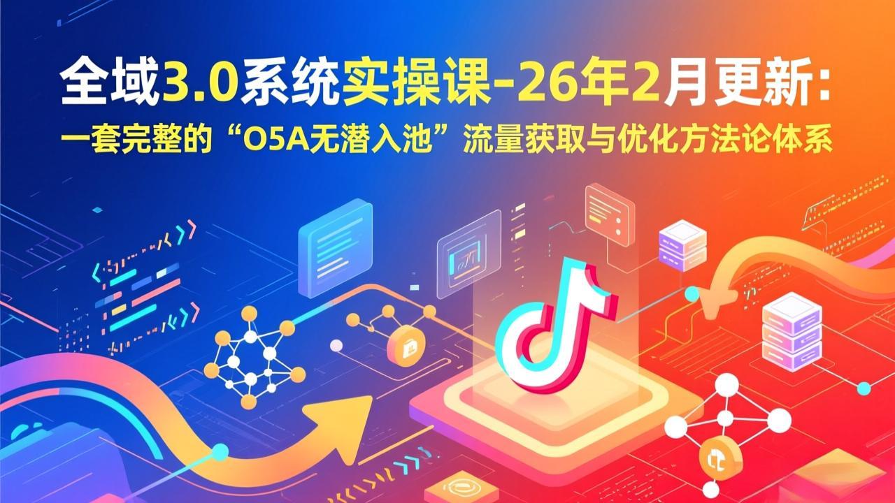全域3.0系统实操课-26年2月更新：一套完整的“O5A无潜入池”流量获取与优化方法论体系-朽念云创