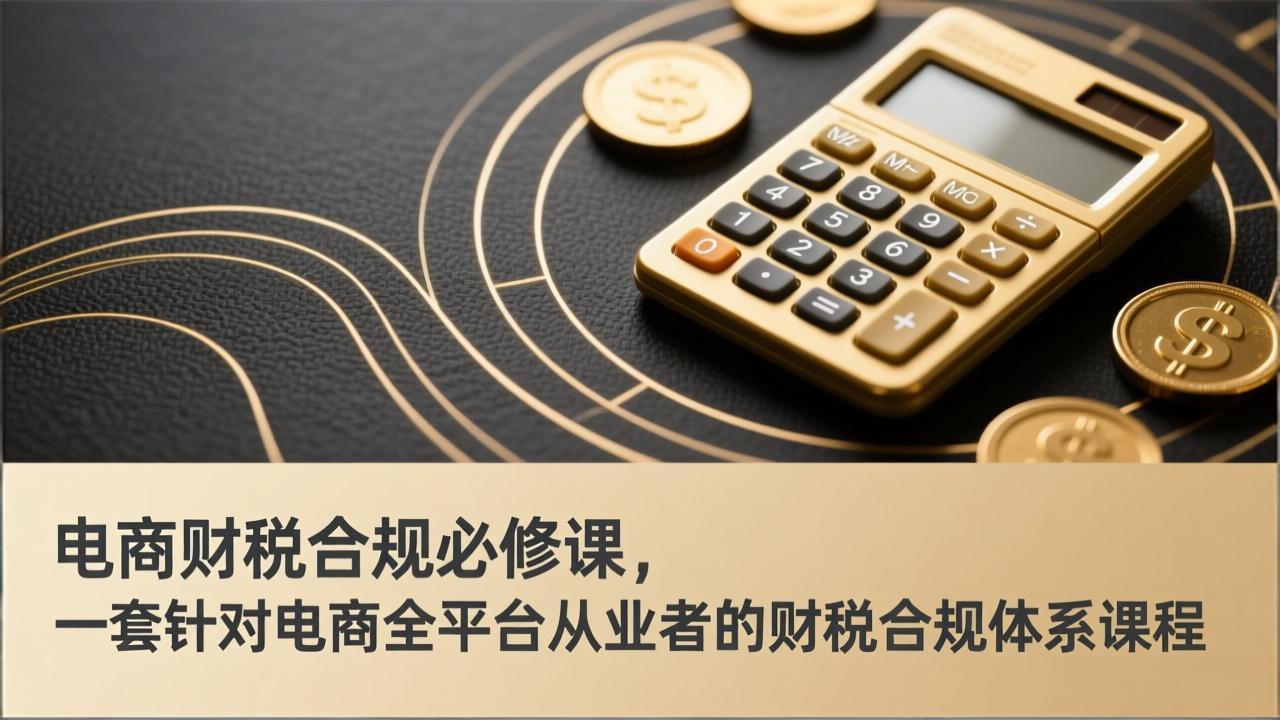 电商财税合规必修课，是一套针对电商全平台从业者的财税合规体系课程-朽念云创