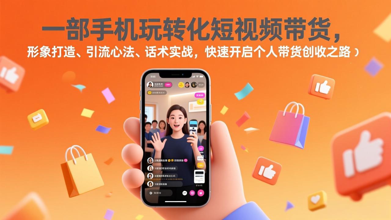 一部手机玩转化短视频带货，形象打造、引流心法、话术实战，快速开启个人带货创收之路-朽念云创