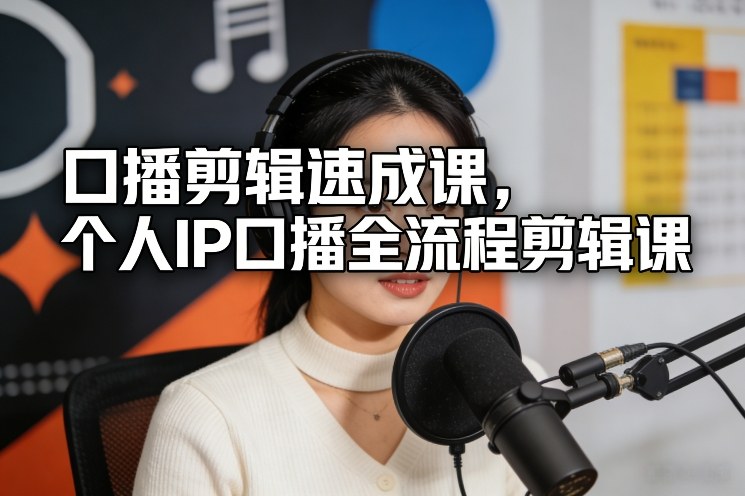 口播剪辑速成课，个人IP口播全流程剪辑课-朽念云创