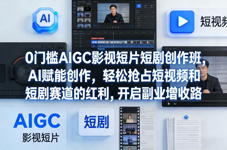 0门槛AIGC影视短片短剧创作班，AI赋能创作，轻松抢占短视频和短剧赛道的红利，开启副业增收路-朽念云创