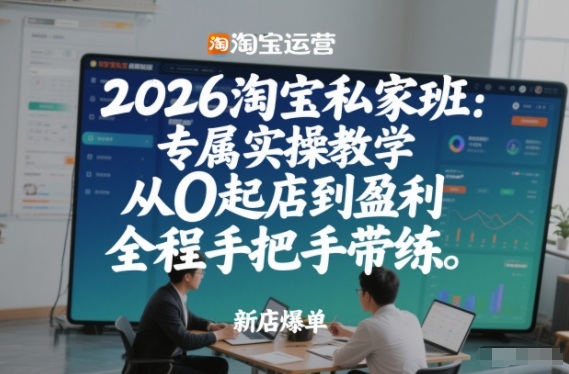 2026淘宝私家班：专属实操教学，从0起店到盈利，全程手把手带练(更新)-朽念云创