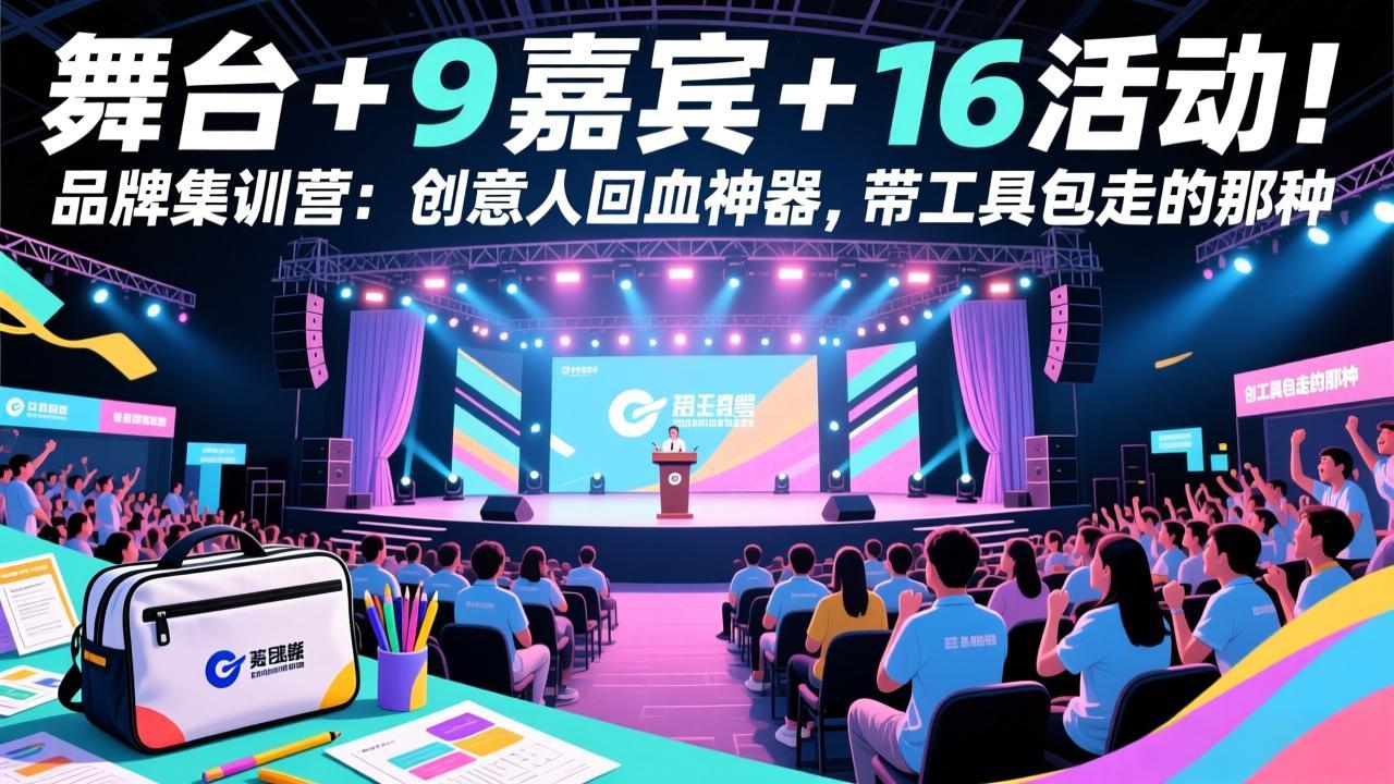舞台 + 9 嘉宾 + 16 活动！品牌集训营：创意人回血神器，带工具包走的那种-朽念云创