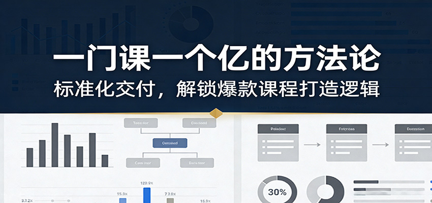 一门课一个亿的方法论：标准化交付，解锁爆款课程打造逻辑-朽念云创