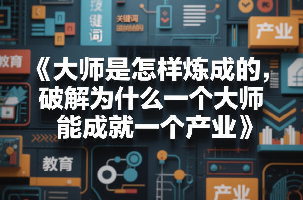 大师是怎样炼成的，破解为什么一个大师，能成就一个产业【电子书】-朽念云创