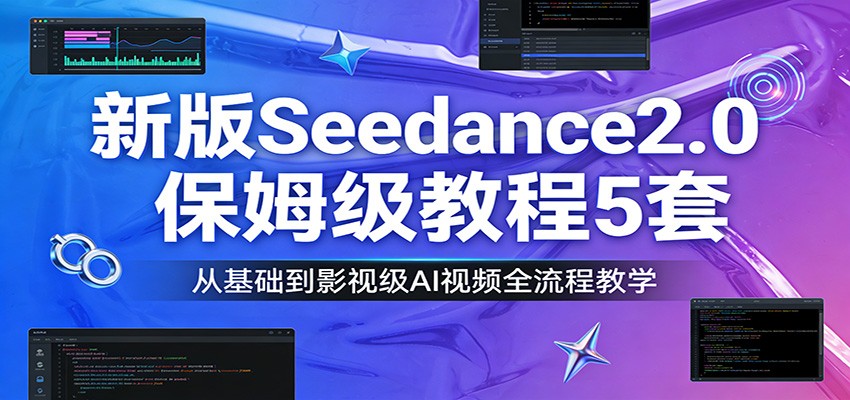 新版Seedance2.0保姆级教程5套：从基础到影视级AI视频全流程教学-朽念云创