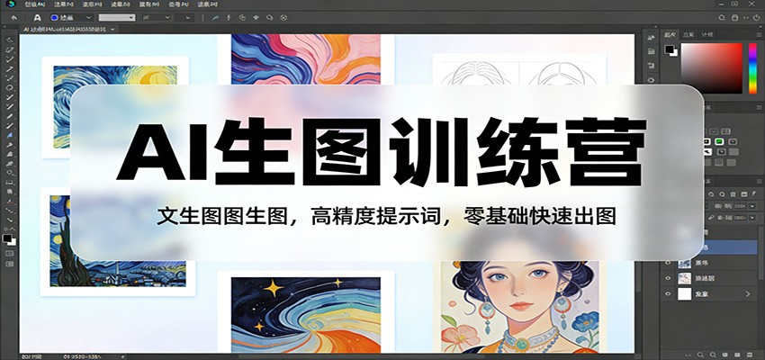 AI生图训练营:文生图图生图,高精度提示词,零基础快速出图-朽念云创