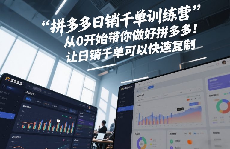 拼多多日销千单训练营，从0开始带你做好拼多多，让日销千单可以快速复制(更新26年2月)-朽念云创