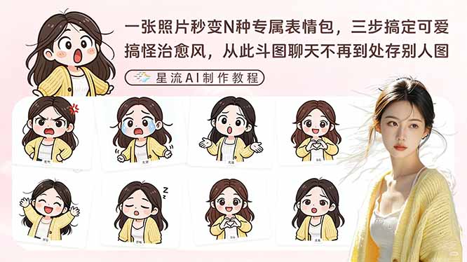 一张照片秒变N种专属表情包,三步搞定可爱搞怪治愈风,从此斗图聊天不再到处存别人图-朽念云创